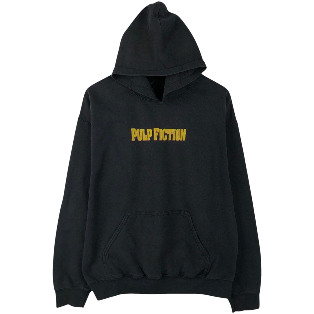 PULP FICTION Movie Sweatshirt Pullover Hoodie (Men's Size L) cotton black type Vintage Second Hand