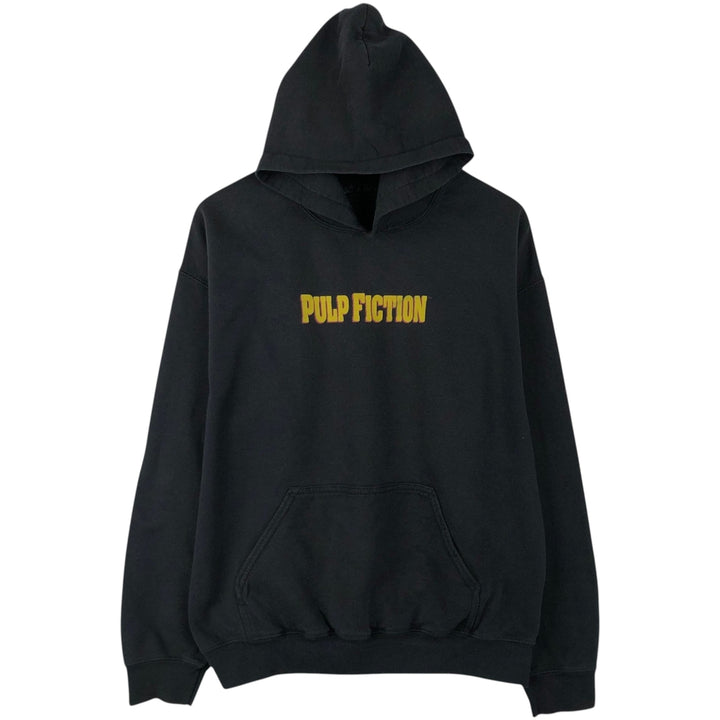 PULP FICTION Movie Sweatshirt Pullover Hoodie (Men's Size L) cotton black type Vintage Second Hand