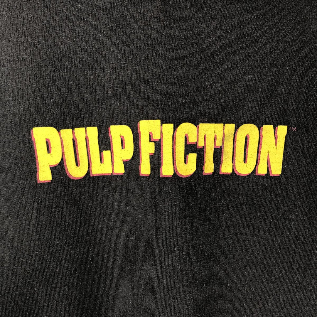 PULP FICTION Movie Sweatshirt Pullover Hoodie (Men's Size L) cotton black type Vintage Second Hand