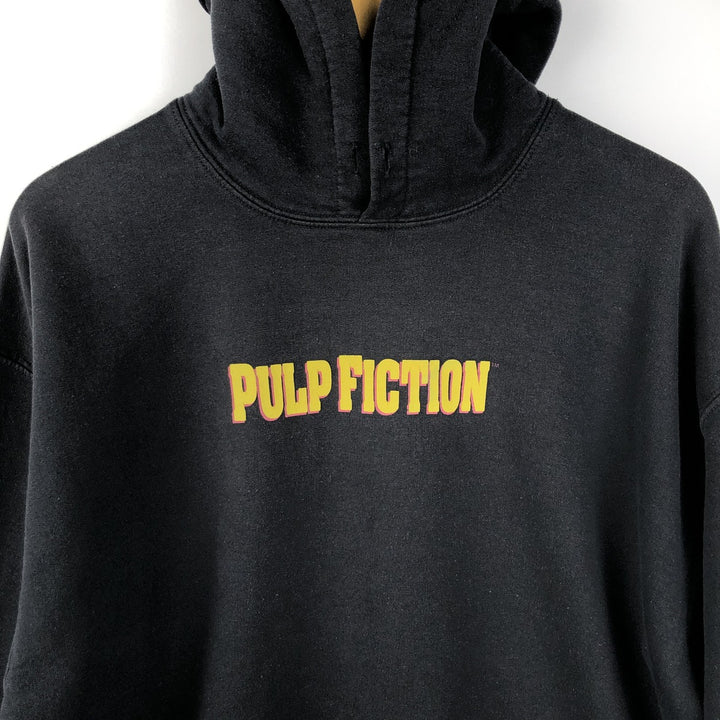 PULP FICTION Movie Sweatshirt Pullover Hoodie (Men's Size L) cotton black type Vintage Second Hand