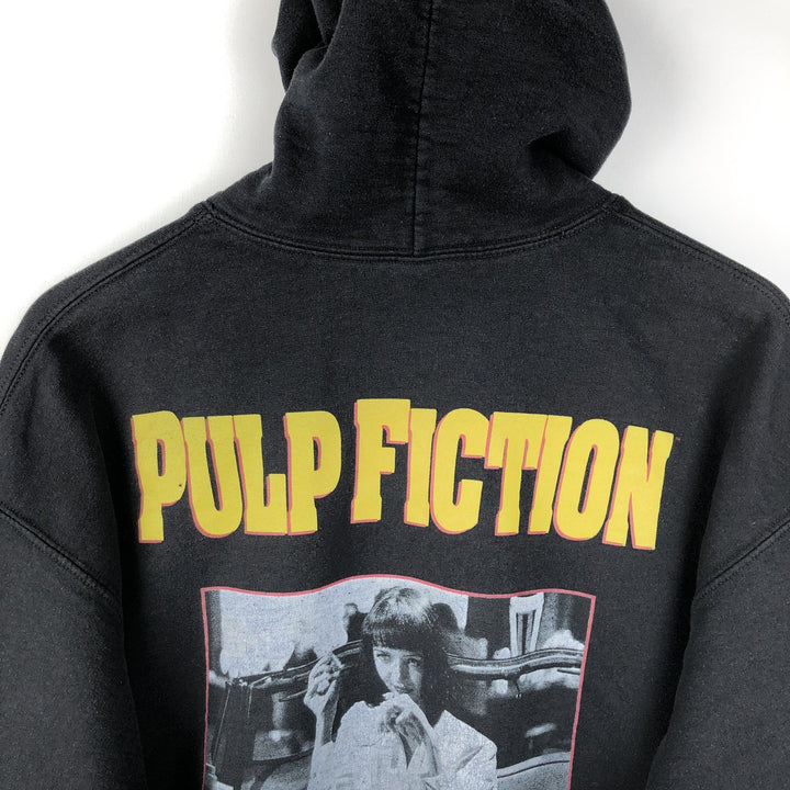 PULP FICTION Movie Sweatshirt Pullover Hoodie (Men's Size L) cotton black type Vintage Second Hand