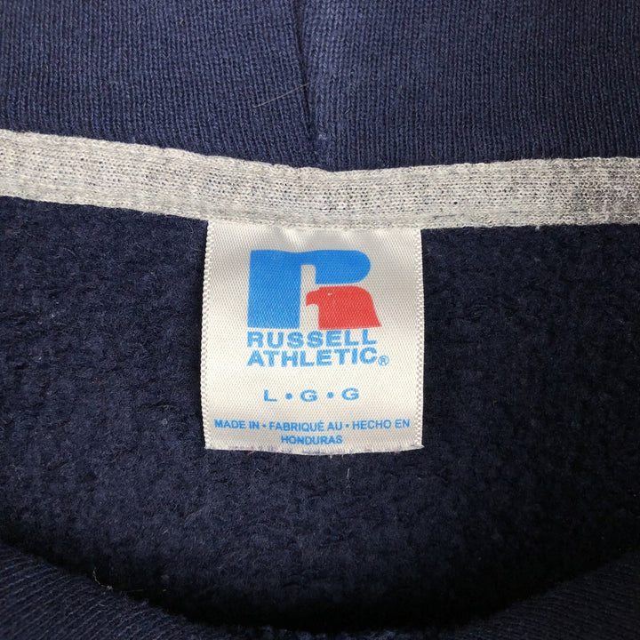 Russell sweatshirt pullover hoodie, men's size L (approx.) cotton navy blue type Vintage Second Hand