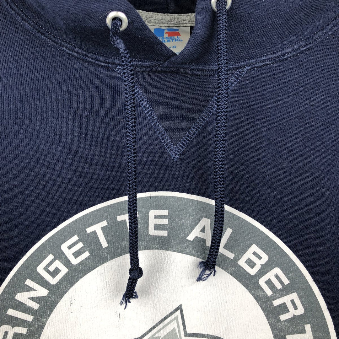 Russell sweatshirt pullover hoodie, men's size L (approx.) cotton navy blue type Vintage Second Hand