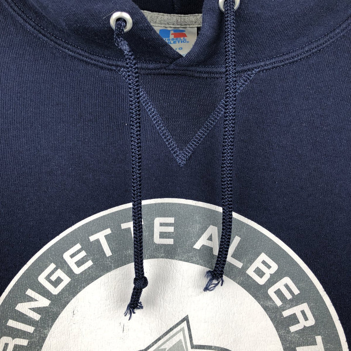 Russell sweatshirt pullover hoodie, men's size L (approx.) cotton navy blue type Vintage Second Hand
