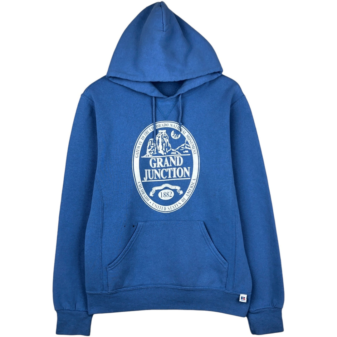Russell sweatshirt pullover hoodie, men's size M (approx.) cotton blue type Vintage Second Hand