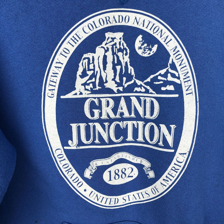 Russell sweatshirt pullover hoodie, men's size M (approx.) cotton blue type Vintage Second Hand