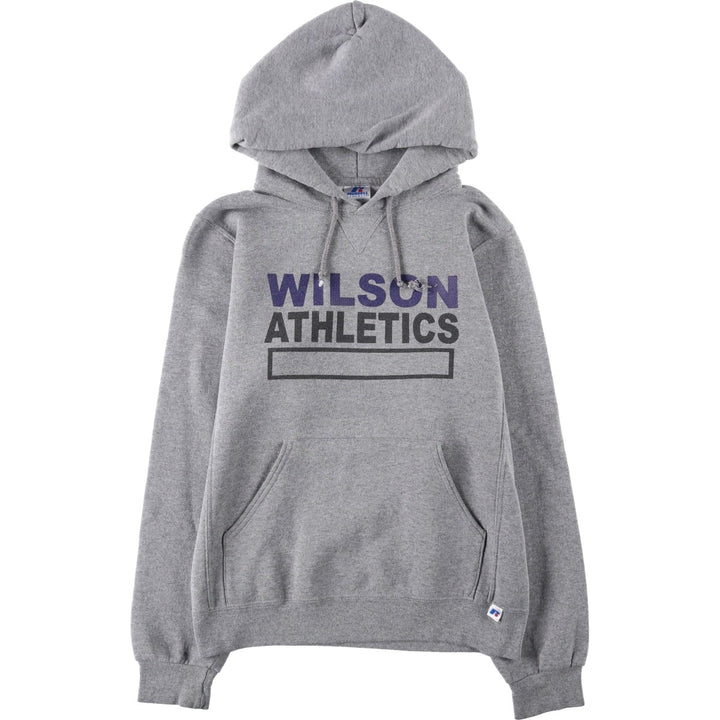 90s-00'S Russell sweatshirt pullover hoodie, men's size S equivalent, vintage. polyester gray type Vintage Second Hand