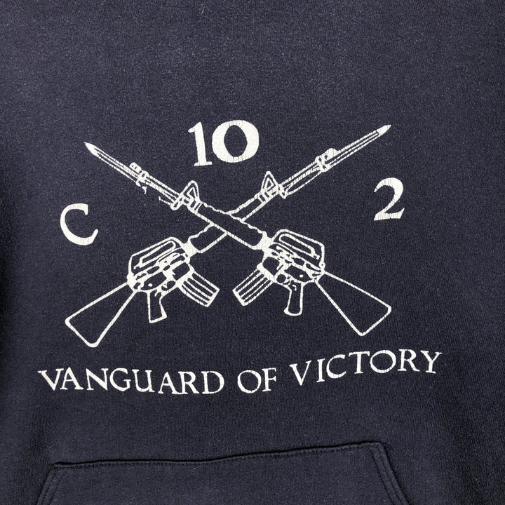 1990'S Russell US Army Sweatshirt Pullover Hoodie, Made in USA, Men's Size M (approx.), Vintage cotton navy blue type Vintage Second Hand