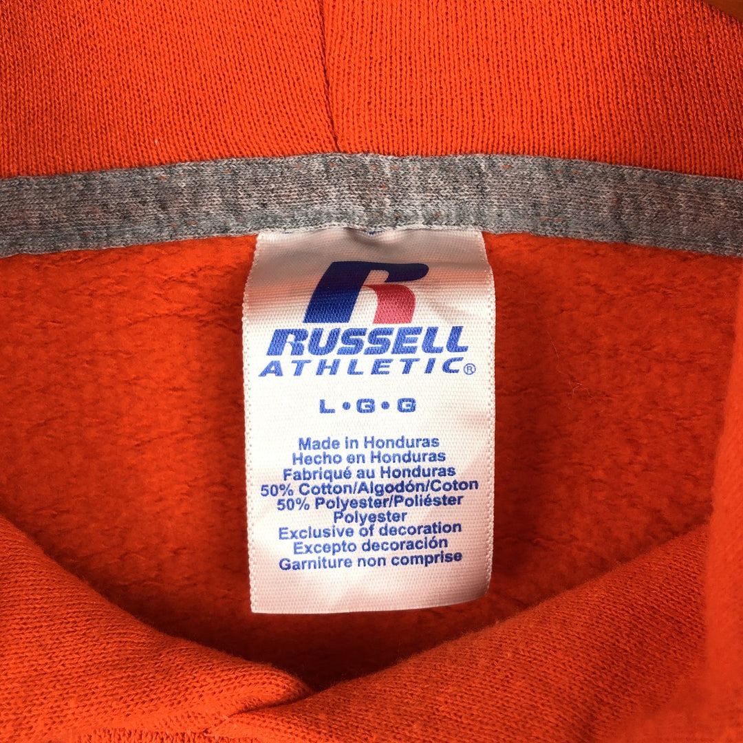 Russell sweatshirt pullover hoodie, men's size L (approx.) cotton orange type Vintage Second Hand