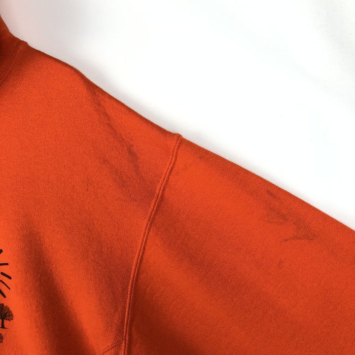 Russell sweatshirt pullover hoodie, men's size L (approx.) cotton orange type Vintage Second Hand