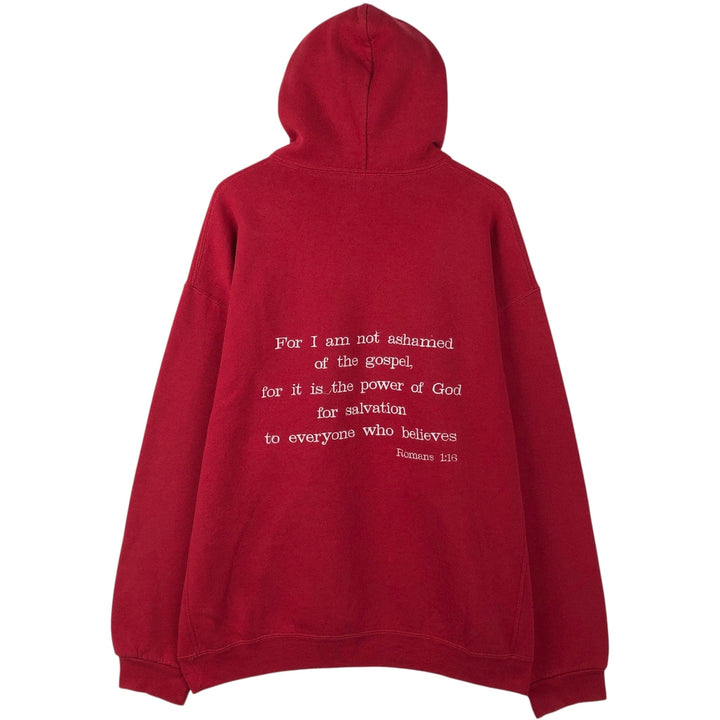 2000'S Russell Message Sweatshirt Pullover Hoodie, Men's XXL equivalent. cotton red type Vintage Second Hand