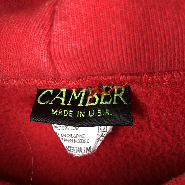 CAMBER Band Sweatshirt Pullover Hoodie, Made in USA, Men's Size M (approx.) cotton red type Vintage Second Hand