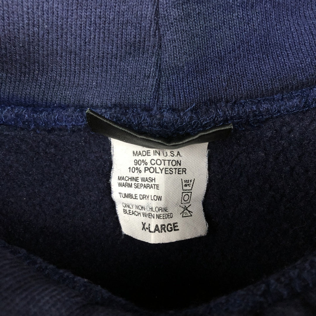 90'S CAMBER Surfers Surprise Advertising Sweatshirt Pullover Hoodie, Made in USA, Men's XL equivalent. cotton navy blue type Vintage Second Hand