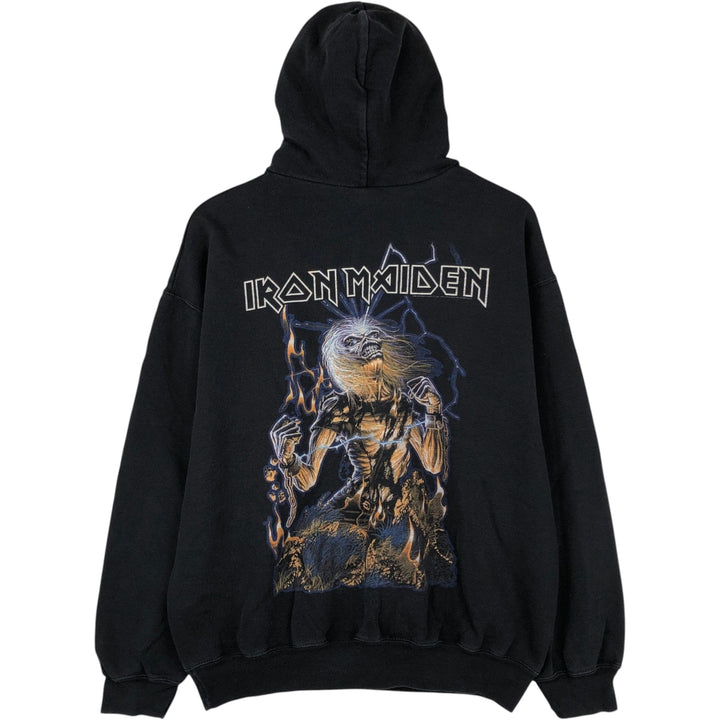 Fruit of the Loom IRON MAIDEN Band Sweatshirt Pullover Hoodie Men's Size L (approx.) cotton black type Vintage Second Hand