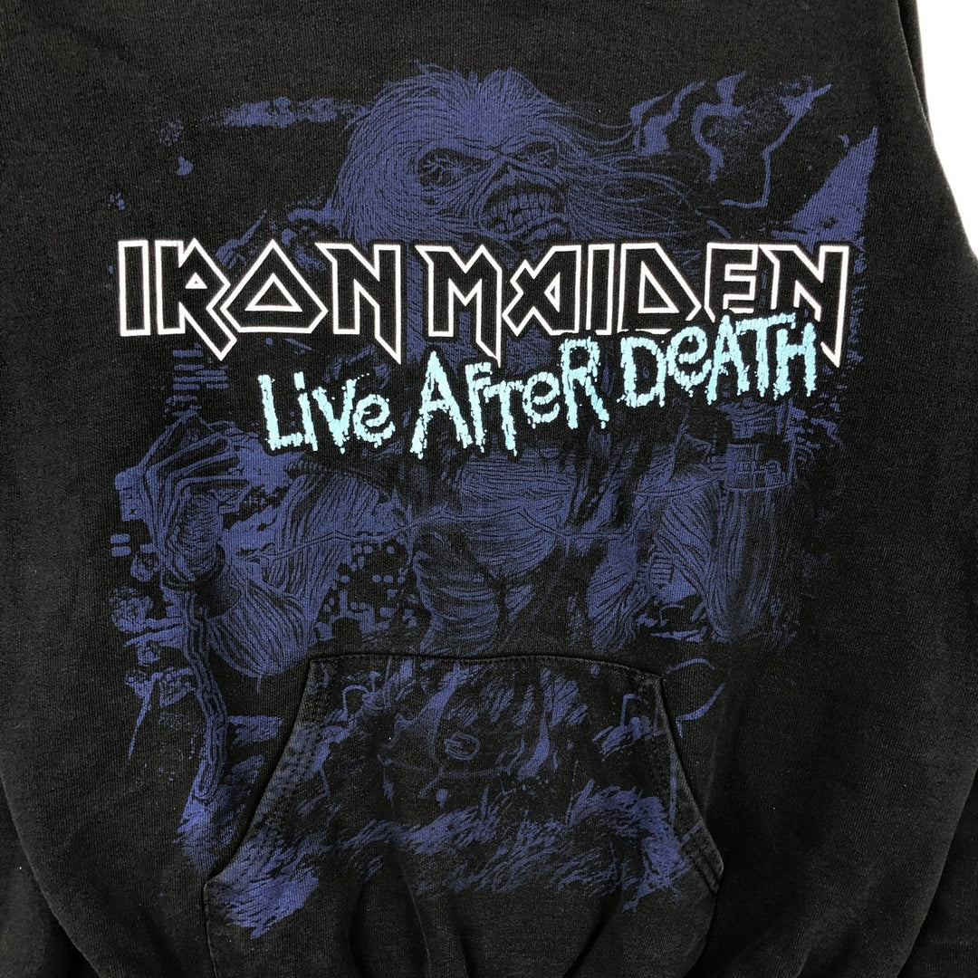 Fruit of the Loom IRON MAIDEN Band Sweatshirt Pullover Hoodie Men's Size L (approx.) cotton black type Vintage Second Hand