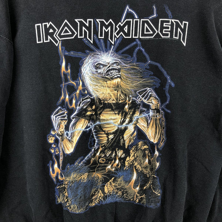 Fruit of the Loom IRON MAIDEN Band Sweatshirt Pullover Hoodie Men's Size L (approx.) cotton black type Vintage Second Hand