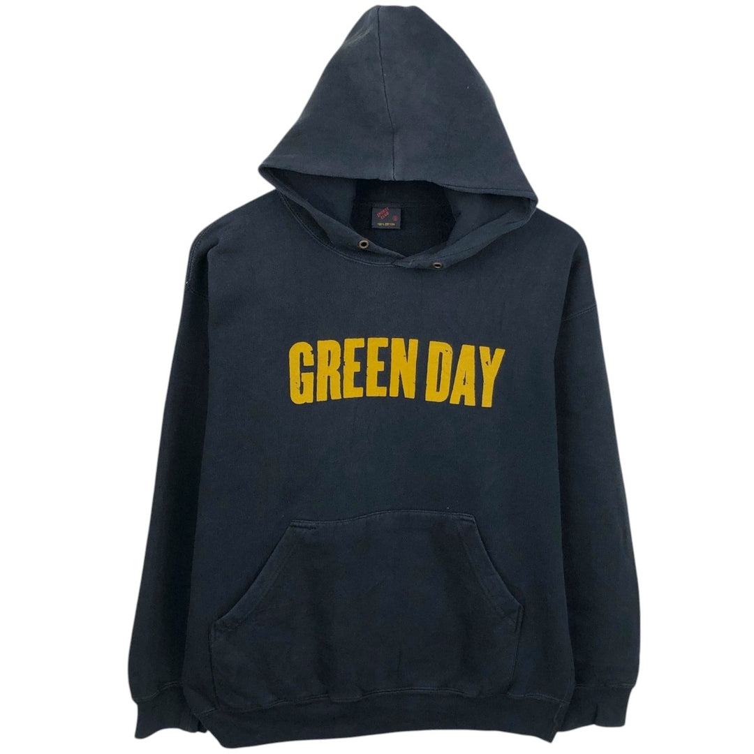 SPORTS CLUB GREEN DAY Band Sweatshirt Pullover Hoodie (Men's Size S) cotton black type Vintage Second Hand