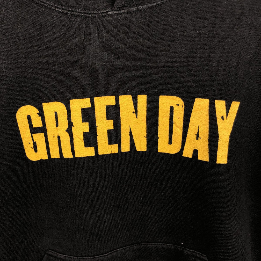 SPORTS CLUB GREEN DAY Band Sweatshirt Pullover Hoodie (Men's Size S) cotton black type Vintage Second Hand