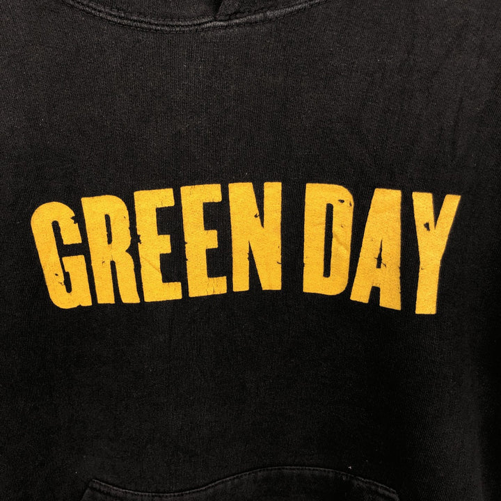 SPORTS CLUB GREEN DAY Band Sweatshirt Pullover Hoodie (Men's Size S) cotton black type Vintage Second Hand