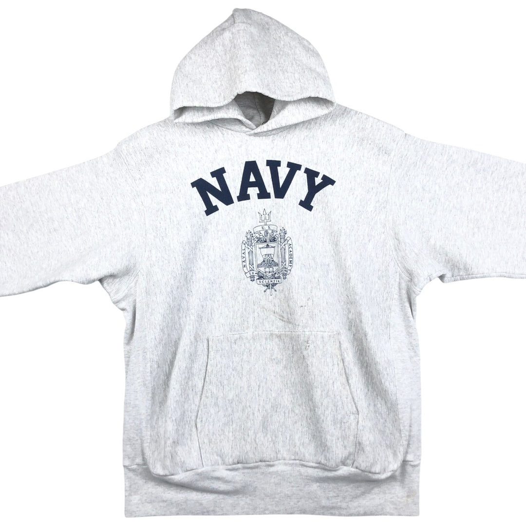 USNAVY Sweatshirt Pullover Hoodie (Men's Size L) unclear gray type Vintage Second Hand