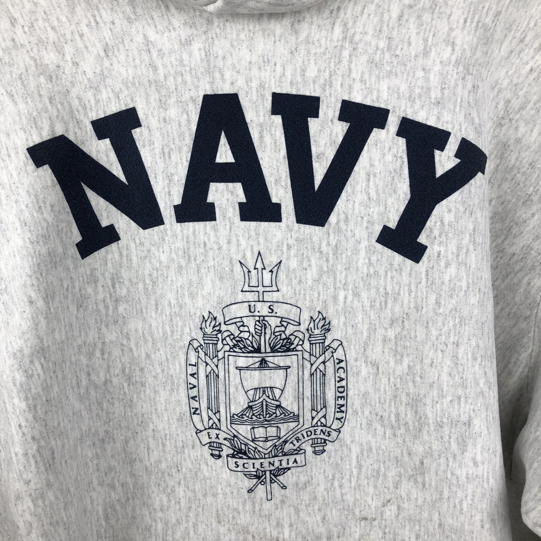 USNAVY Sweatshirt Pullover Hoodie (Men's Size L) unclear gray type Vintage Second Hand