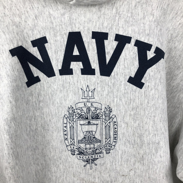 USNAVY Sweatshirt Pullover Hoodie (Men's Size L) unclear gray type Vintage Second Hand