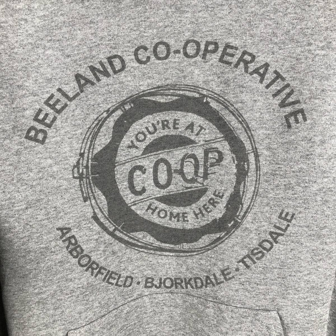 BEELAND CO-OPERATIVE Advertising Sweat Pullover Hoodie, Men's Size M (equivalent) unclear gray type Vintage Second Hand