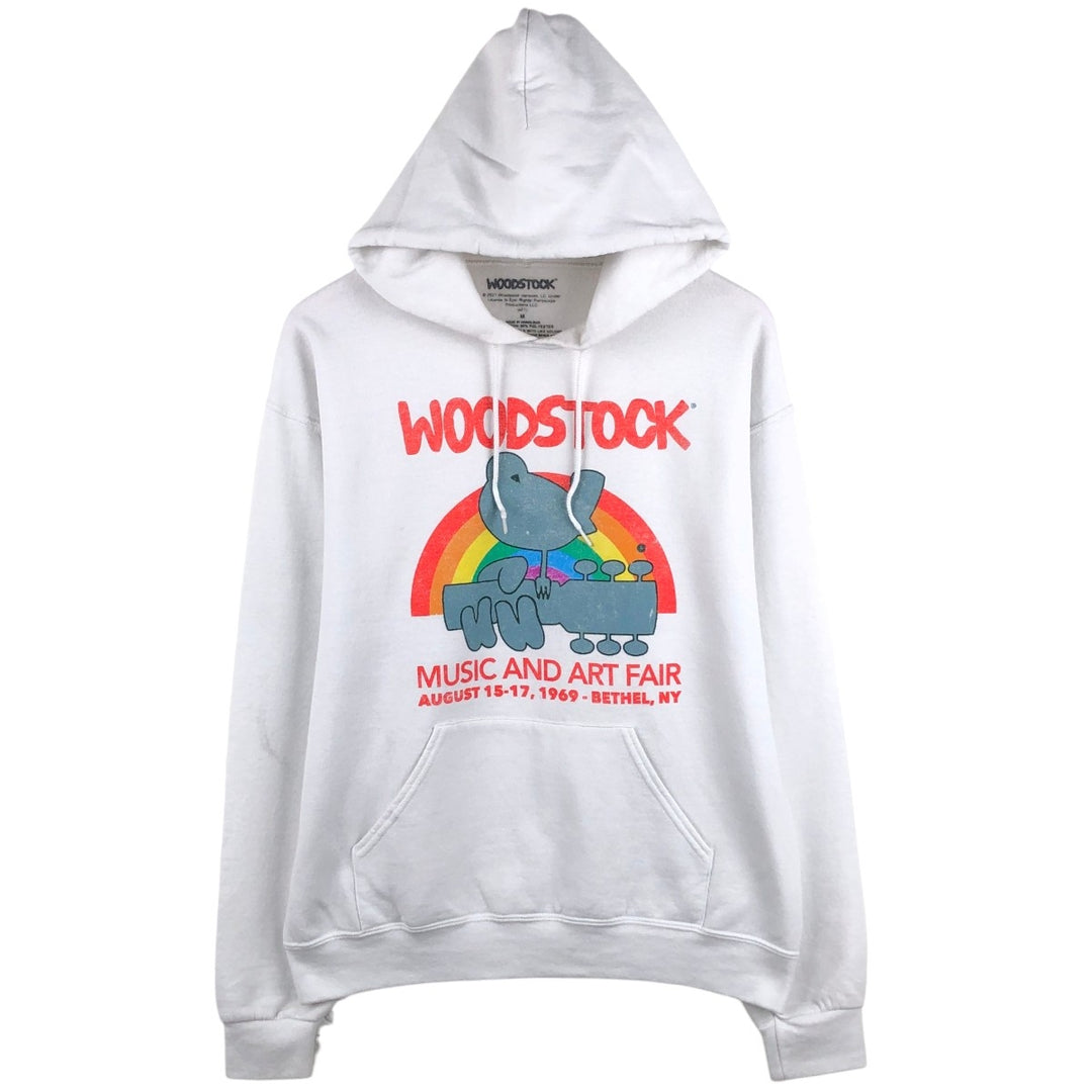 WOODSTOCK MUSIC AND ART FAIR Sweat Pullover Hoodie (Men's Size M) cotton white type Vintage Second Hand