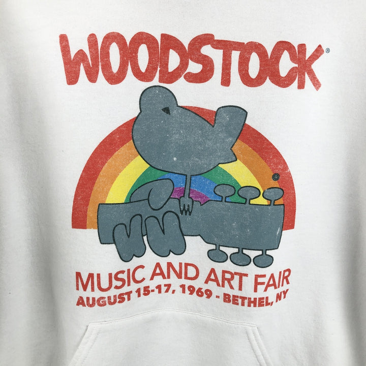 WOODSTOCK MUSIC AND ART FAIR Sweat Pullover Hoodie (Men's Size M) cotton white type Vintage Second Hand