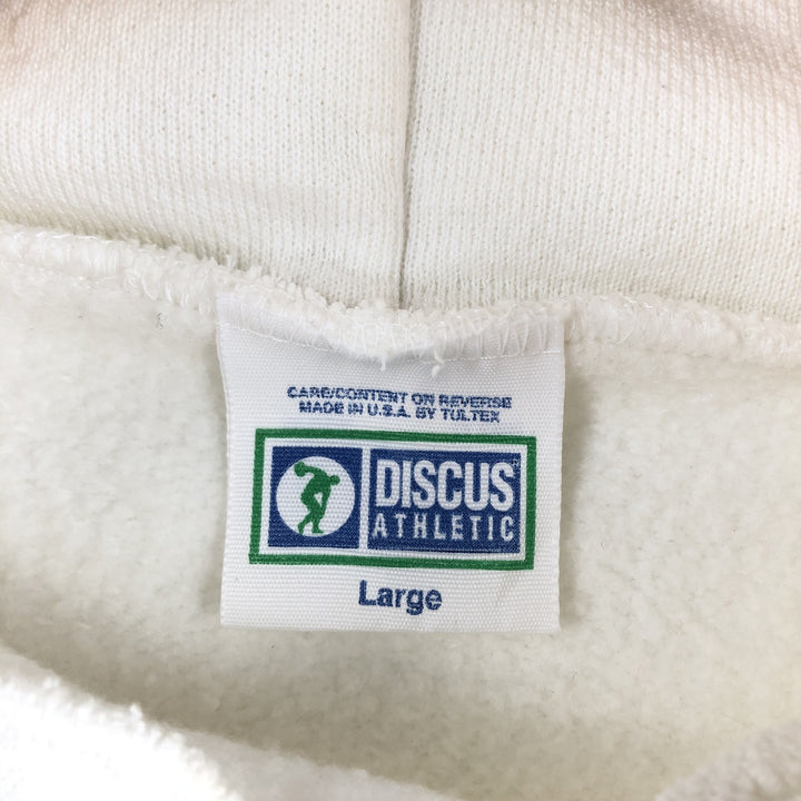 90'S Discus Athletic UNISYS Advertising Sweat Pullover Hoodie, Made in USA, Men's Size L (approx.) cotton white type Vintage Second Hand