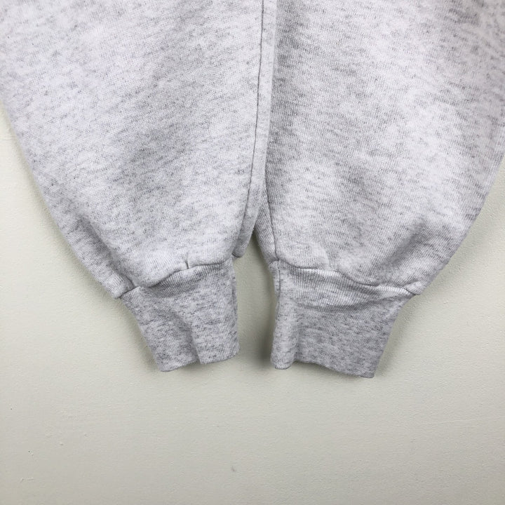 ACTIVE IMAGE Floral Print Sweatshirt Pullover Hoodie, Made in USA, Men's Size XL (Equivalent), Vintage polyester gray type Vintage Second Hand