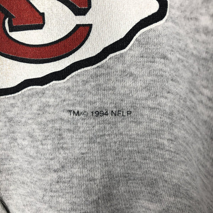TRENCH ULTRA NFL KANSAS CITY CHIEFS Half-Zip Sweatshirt Hoodie, Made in USA, Men's XL (approx.) cotton gray type Vintage Second Hand