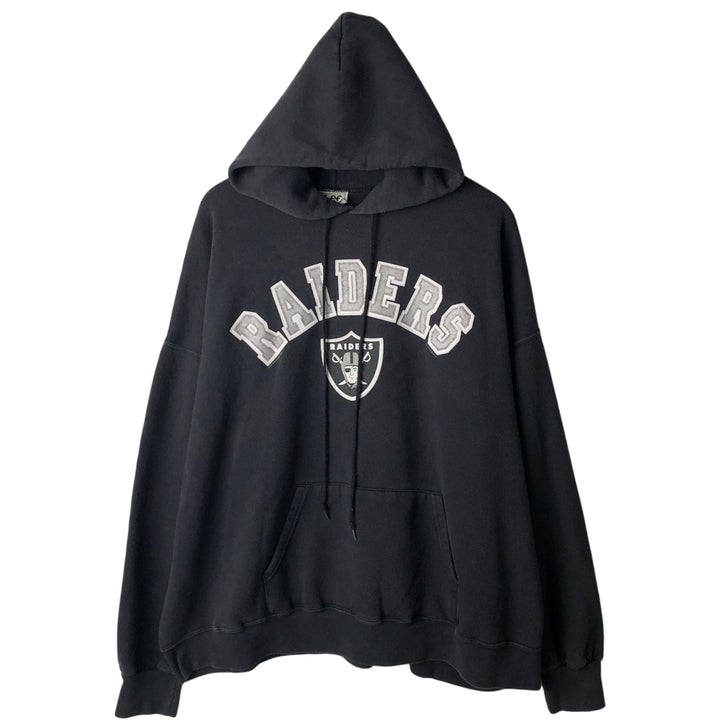 90'S LEE SPORT NFL Oakland Raiders Sweatshirt Pullover Hoodie, Men's XXL equivalent, Vintage unclear black type Vintage Second Hand