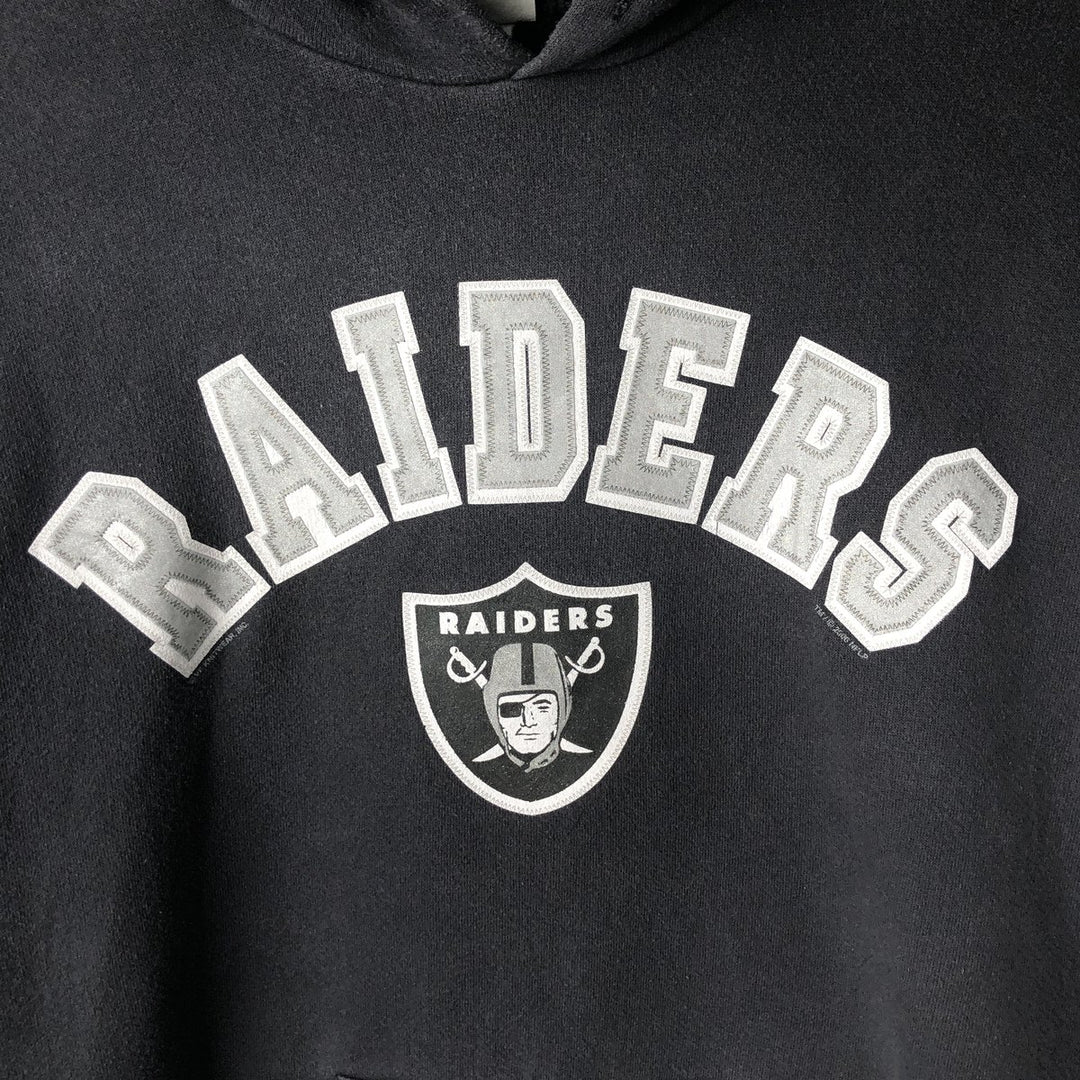 90'S LEE SPORT NFL Oakland Raiders Sweatshirt Pullover Hoodie, Men's XXL equivalent, Vintage unclear black type Vintage Second Hand