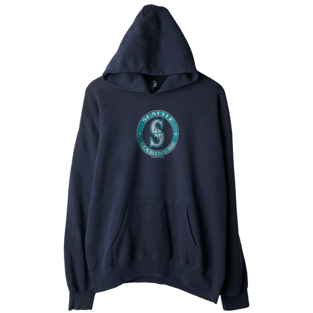 90'S LEE SPORT MLB Seattle Mariners sweatshirt pullover hoodie, men's size L equivalent, vintage. cotton navy blue type Vintage Second Hand