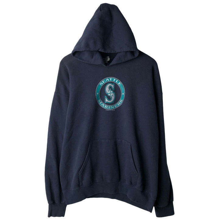 90'S LEE SPORT MLB Seattle Mariners sweatshirt pullover hoodie, men's size L equivalent, vintage. cotton navy blue type Vintage Second Hand