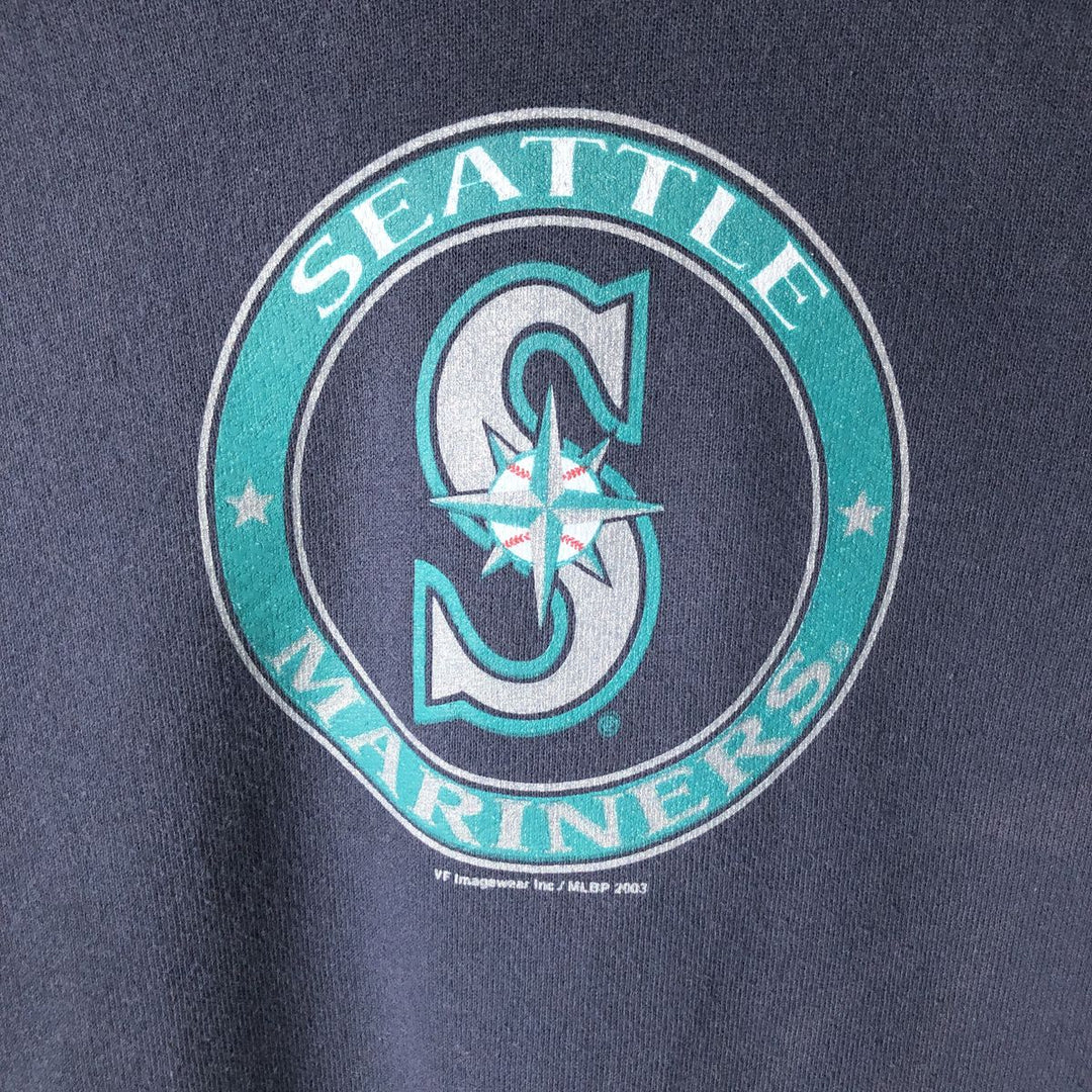 90'S LEE SPORT MLB Seattle Mariners sweatshirt pullover hoodie, men's size L equivalent, vintage. cotton navy blue type Vintage Second Hand