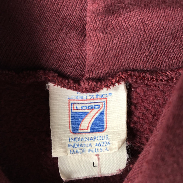 90'S LOGO7 NFL Washington Redskins Sweatshirt Pullover Hoodie, Made in USA, Men's Size L (Equivalent), Vintage cotton wine-red Vintage Second Hand