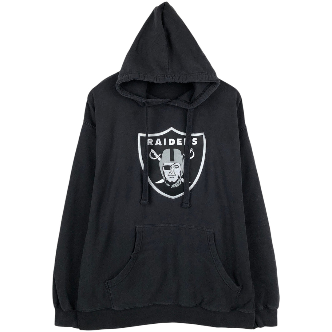 NFL Oakland Raiders sweatshirt pullover hoodie, men's size XL (approx.) unclear black type Vintage Second Hand