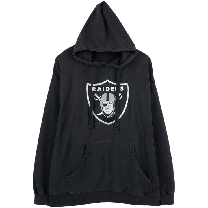 NFL Oakland Raiders sweatshirt pullover hoodie, men's size XL (approx.) unclear black type Vintage Second Hand