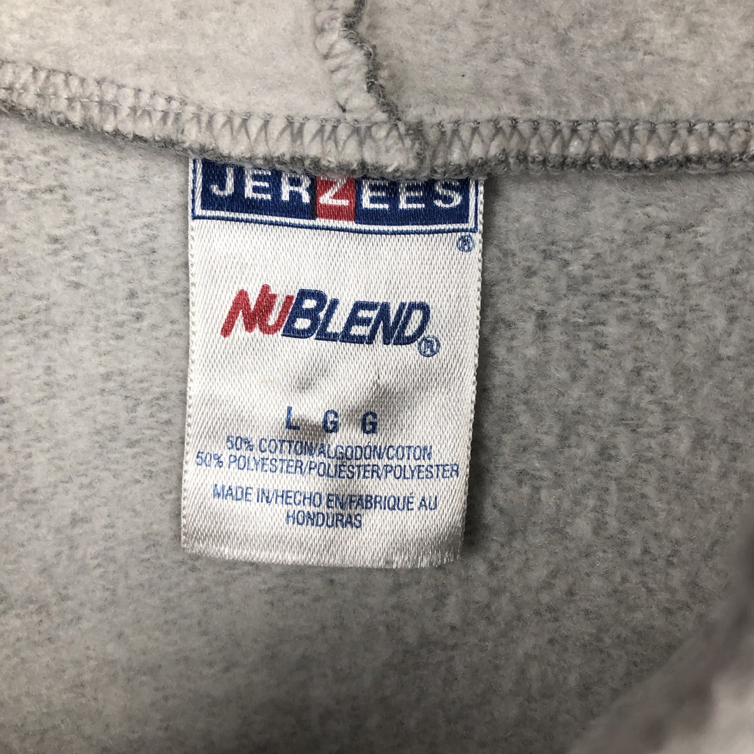 Jerzees Sweat Half-Zip Hoodie, Men's Size L (approx.) cotton gray type Vintage Second Hand