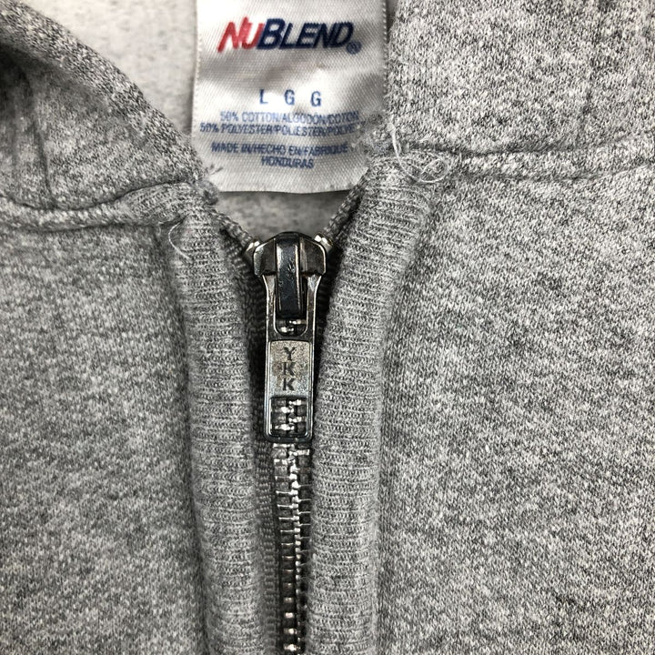 Jerzees Sweat Half-Zip Hoodie, Men's Size L (approx.) cotton gray type Vintage Second Hand