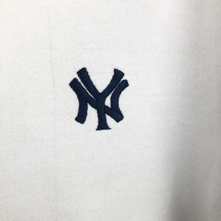 90'S Russell MLB New York Yankees Sweatshirt Pullover Hoodie, Men's Size M (Equivalent), Vintage cotton white type Vintage Second Hand
