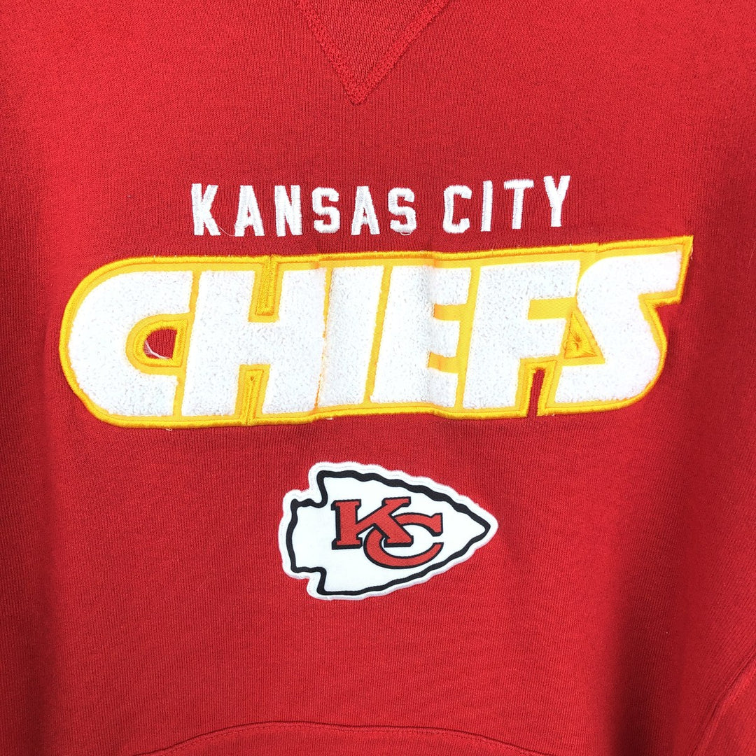 90'S Russell NFL Kansas City Chiefs Sweatshirt Pullover Hoodie, Men's Size L (approx.), Vintage cotton red type Vintage Second Hand