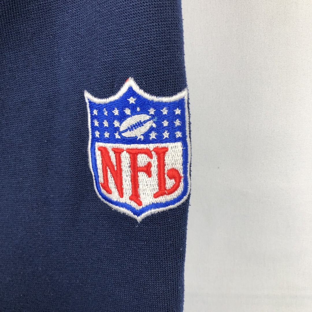 Starter NFL Dallas Cowboys Half-Button Sweatshirt Hoodie (Men's Size L) polyester navy blue type Vintage Second Hand