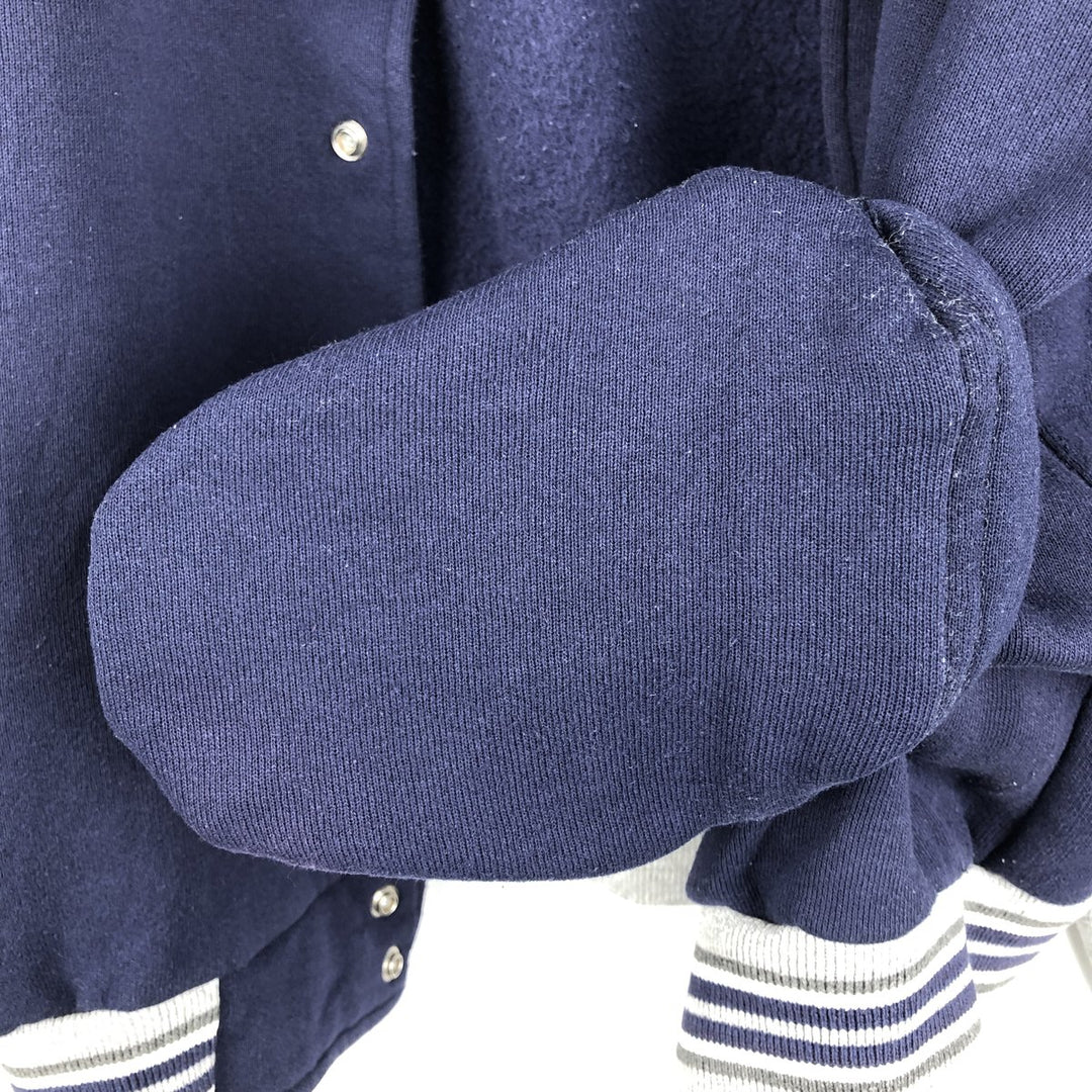 90'S Majestic MLB New York Yankees varsity jacket/award jacket, made in USA, men's size L equivalent. cotton navy blue type Vintage Second Hand
