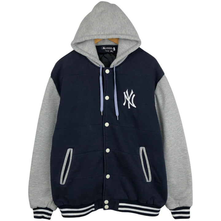 MLB New York Yankees Hooded Varsity Jacket Award Jacket Made in China Men's XXL Equivalent unclear navy blue type Vintage Second Hand