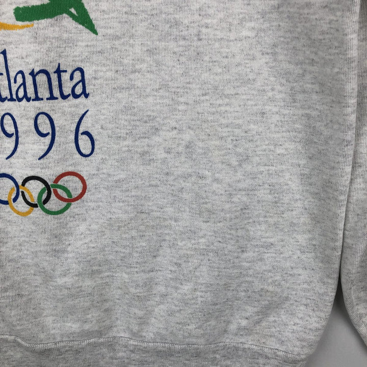 90'S ONITA Atlanta Olympics 1996 Print Sweatshirt, Made in USA, Men's Size L (approx.), Vintage polyester gray type Vintage Second Hand
