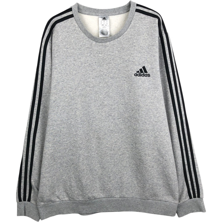 Adidas logo sweatshirt, men's size XL cotton gray type Vintage Second Hand