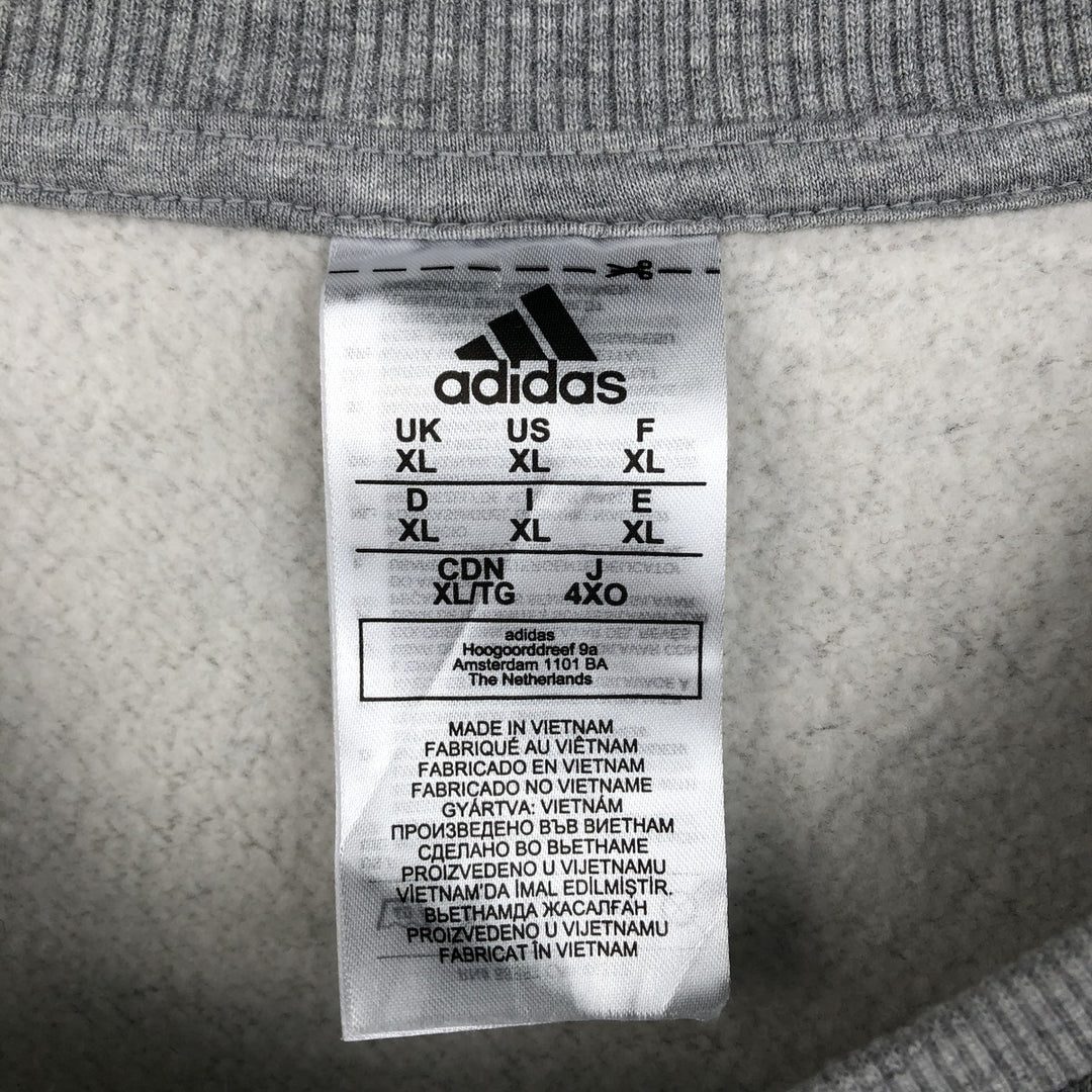 Adidas logo sweatshirt, men's size XL cotton gray type Vintage Second Hand